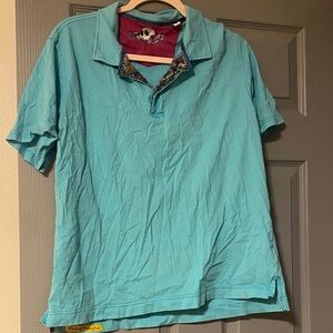 Men's Blue Polo Robert Graham Skull Shirt